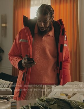 Rob’s red jacket on The Chi