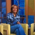 Robin’s blue flare pants on Good Morning America