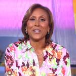 Robin’s pink floral blouse on Good Morning America