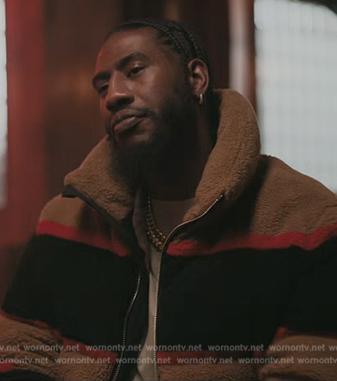 Rod’s teddy stripe jacket on The Chi