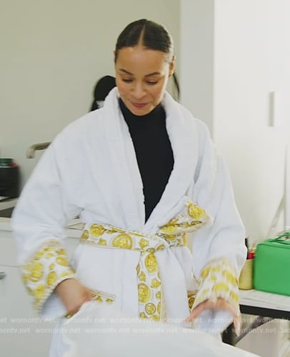 Sai’s white Versace robe on The Real Housewives of New York City