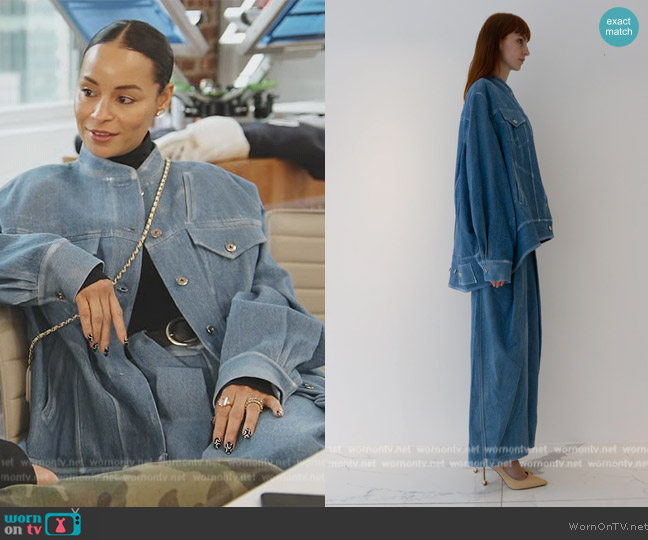 Sai Sintra Atlas Denim Jacket worn by Sai De Silva on The Real Housewives of New York City