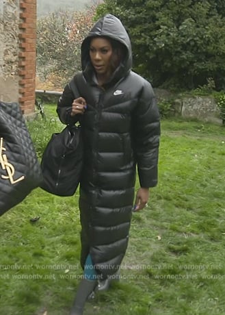 Sanya’s black padded coat on The Real Housewives of Atlanta