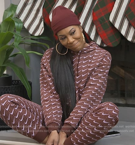 Sanya’s burgundy Nike logo sweatshirt on The Real Housewives of Atlanta