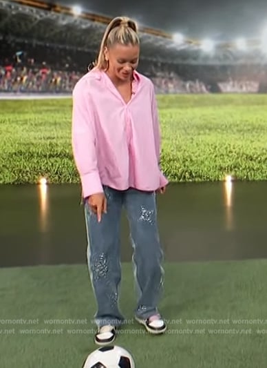 Sarah Gorden’s embellished jeans on Access Hollywood