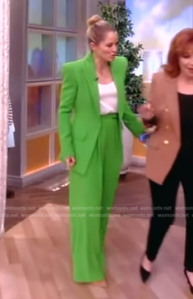 Sara’s green blazer and pants on The View