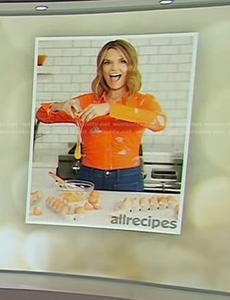 Savannah’s orange floral shirt on Today