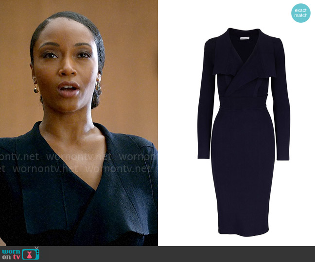 Scanlan Theodore Draped Crepe Knit Dress worn by Andrea Freemann (Yaya DaCosta) on The Lincoln Lawyer