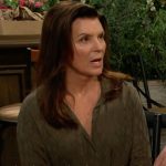 Sheila’s olive spot print shirt on The Bold and the Beautiful