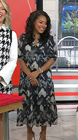 Sheinelle’s black abstract print dress on Today