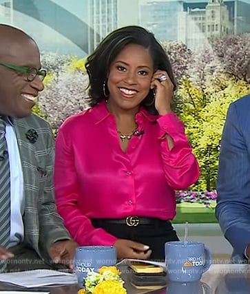 Sheinelle’s fuchsia pink satin blouse on Today