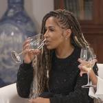 Sheree’s black metallic sweatshirt on The Real Housewives of Atlanta