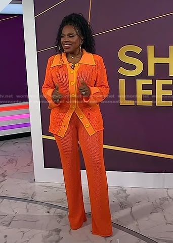 Sheryl Lee Ralph’s orange mesh shirt and pants on Today