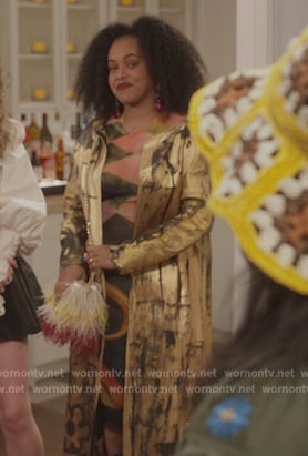 Smoke’s printed mesh dress on And Just Like That