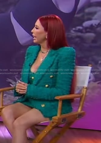 Stacie J. Stephenson’s green boucle dress and blazer on Good Morning America