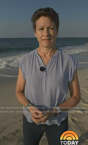 Stephanie’s blue striped top on Today