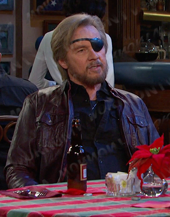 Steve’s burgundy leather jacket on Days of our Lives