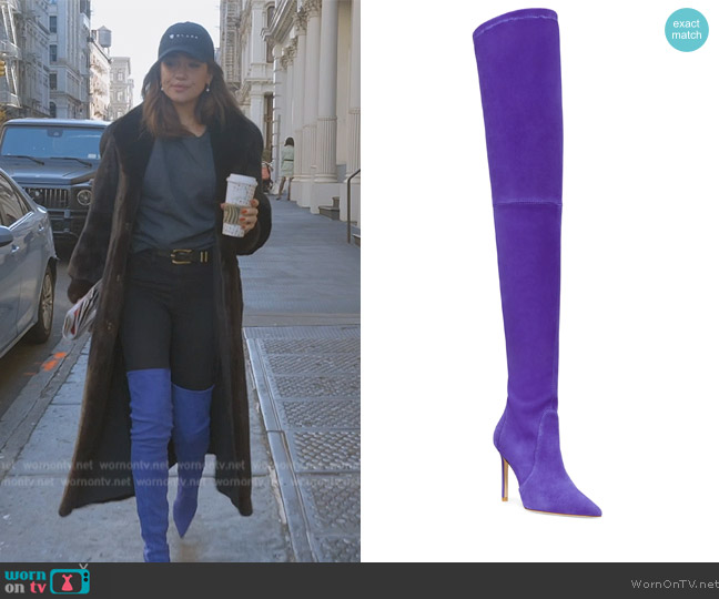 Stuart Weitzman Ultrastuart 100 Stretch Pointed Toe Over the Knee Boot worn by Brynn Whitfield on The Real Housewives of New York City