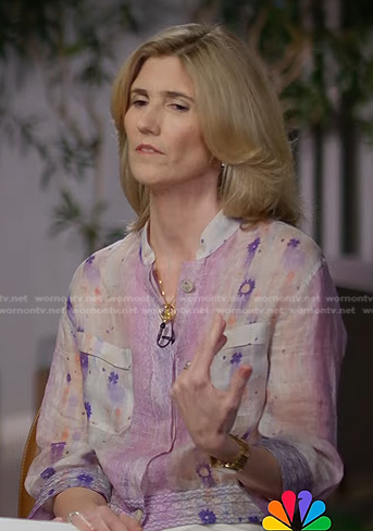 Susan Benedetto’s floral flap pocket shirt on Today