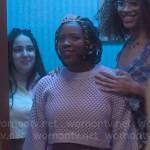 Tara’s purple eyelet sweater on Heartstopper