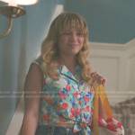 Taylor’s floral tie front top on The Summer I Turned Pretty