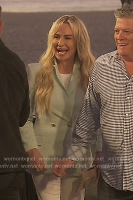 Taylor’s mint double breasted blazer on The Real Housewives of Orange County