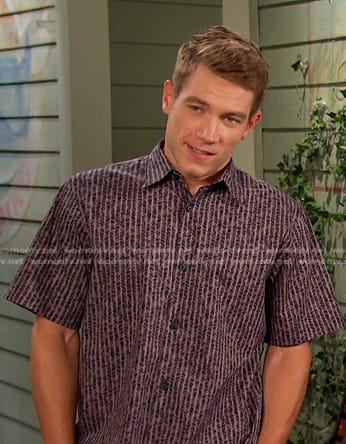 Tripp’s pink printed shirt on Days of our Lives