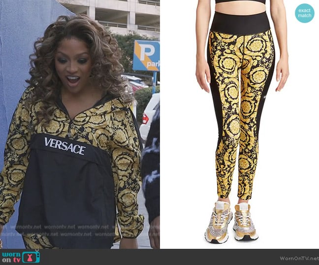Versace Barocco Leggings worn by Drew Sidora on The Real Housewives of Atlanta