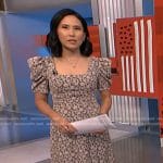 Vicky’s black floral puff sleeve dress on NBC News Daily
