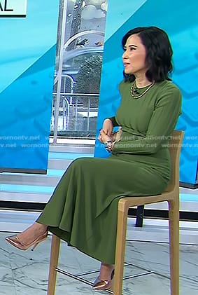 Vicky’s green ribbed dress on Today