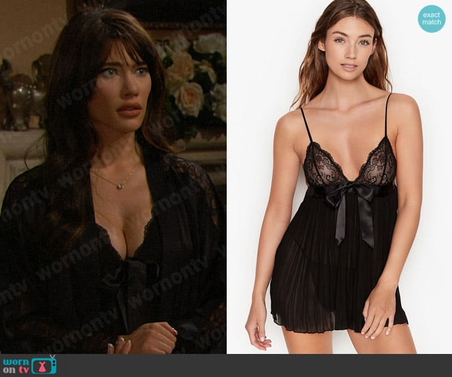 Victorias Secret Pleated Babydoll worn by Steffy Forrester (Jacqueline MacInnes Wood) on The Bold and the Beautiful