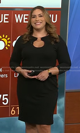 Violeta Yas’s black o-ring cutout dress on NBC News Daily