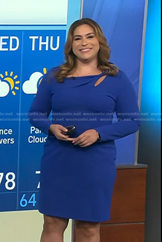 Violeta Yas’s blue cutout twist dress on NBC News Daily