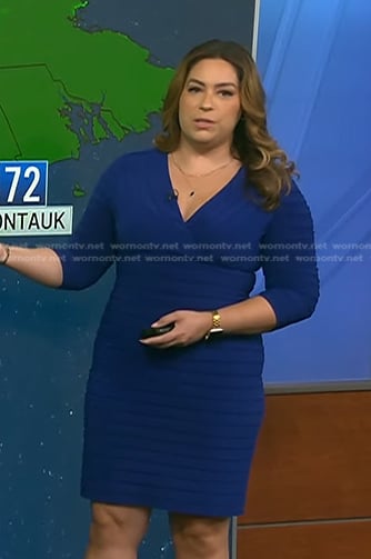 Violeta Yas’s blue ribbed dress on NBC News Daily