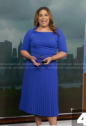 Violetta’s blue belted dress on NBC News Daily
