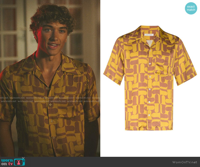 Wales Bonner Rhythm Geometric Print Shirt worn by Jeremiah Fisher (Gavin Casalegno) on The Summer I Turned Pretty