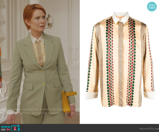Wales Bonner Abstract-Print Shirt worn by Miranda Hobbs (Cynthia Nixon) on And Just Like That