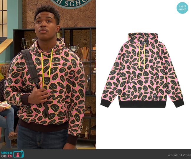 WeSC Mike Trippy Smiley Hoodie worn by Booker Baxter (Issac Ryan Brown) on Ravens Home