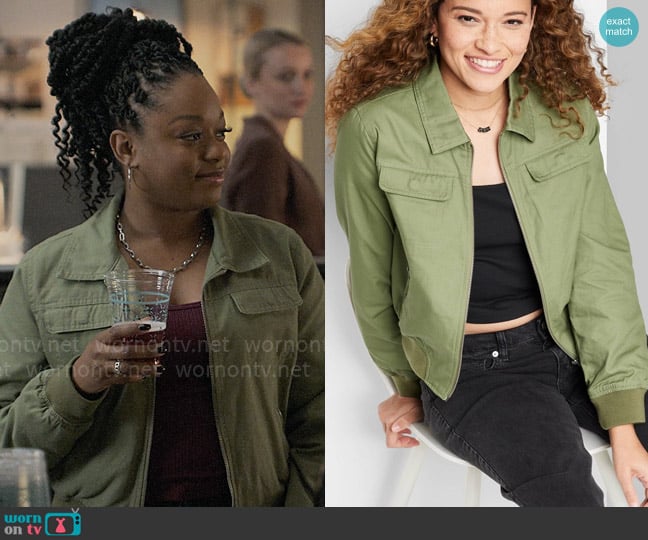 Wild Fable Cropped Utility Jacket worn by Izzy Letts (Jazz Raycole) on The Lincoln Lawyer