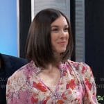 Willow’s pink floral top on General Hospital