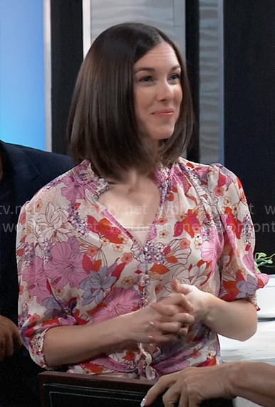 Willow’s pink floral top on General Hospital