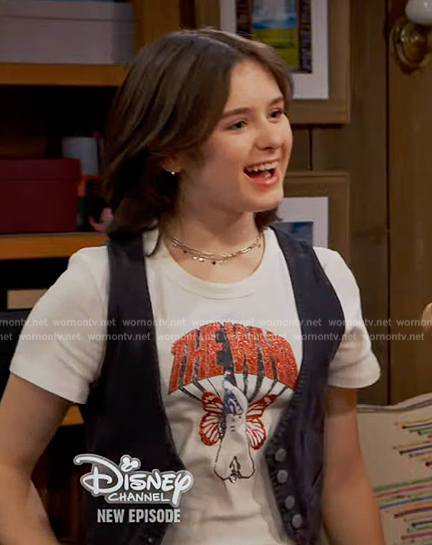 Winnie’s white The Who glitter graphic tee on Bunkd
