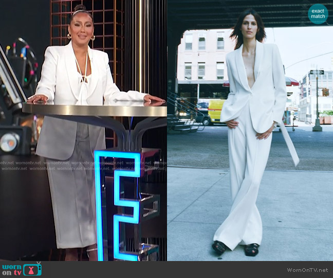 Zara Tuxedo Jacket worn by Adrienne Houghton on E! News