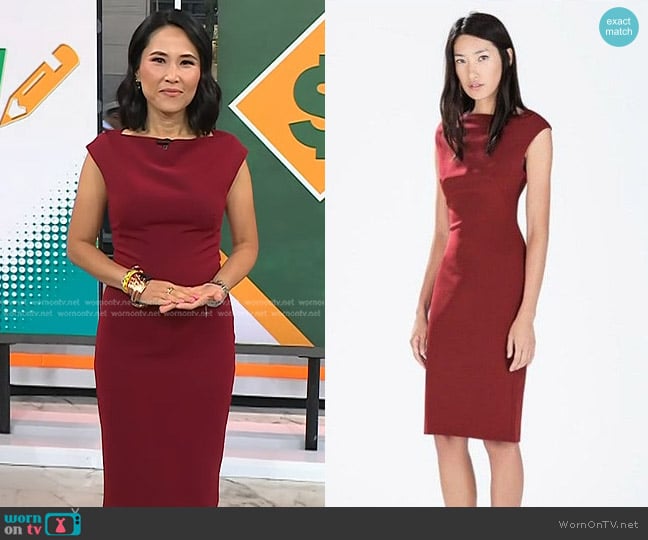 Zara Boatneck Tube Dress worn by Vicky Nguyen on Today