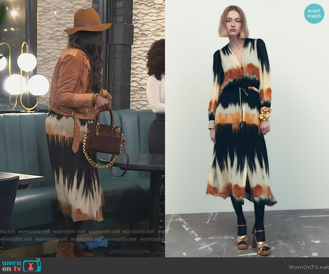 Zara Tie-Dye Midi Dress worn by Cynthia Bailey on The Real Housewives of Atlanta