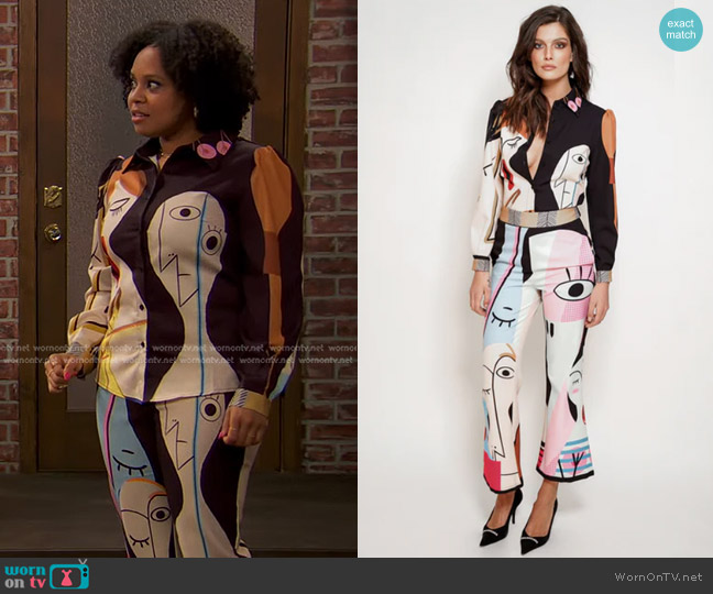 Zcrave F3tish Blouse and Pants Set worn by Emily (Asia Martin) on Ravens Home