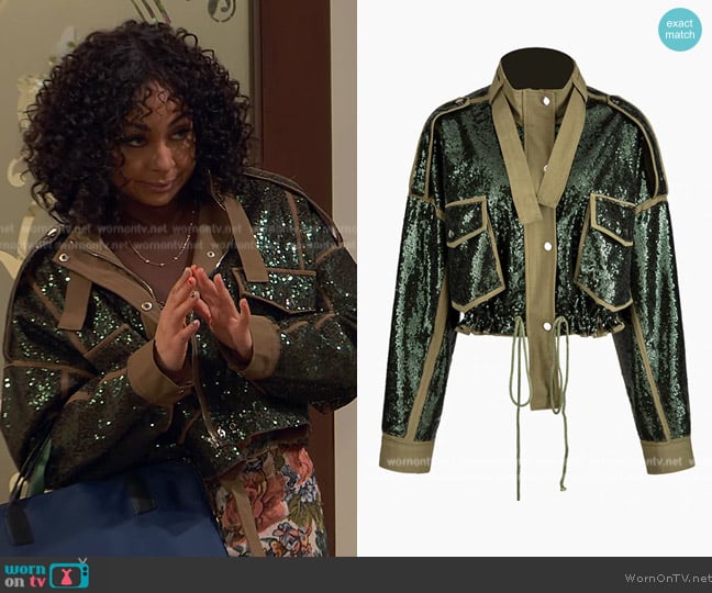 Z Crave Sequins Lace-Up Jacket worn by Raven Baxter (Raven-Symoné) on Ravens Home