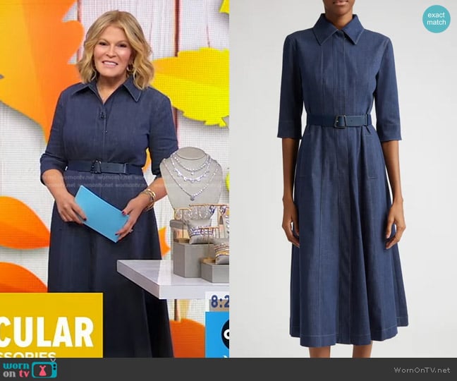 Akris Stretch Denim Midi Shirtdress worn by Tory Johnson on Good Morning America