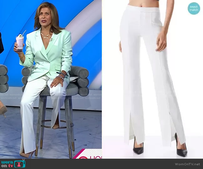 Alice + Olivia Walker Slim Front Slit Pants worn by Hoda Kotb on Today