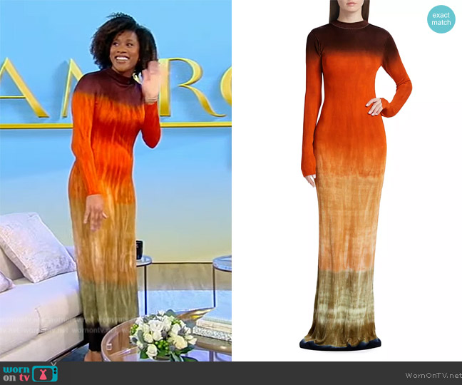 Altuzarra Rhea Tie-Dye Knit Maxi Dress worn by Nina Westbrook on Tamron Hall Show